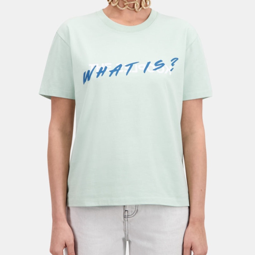 NWT SIZE 3/Us L The Kooples Mint Green 'What Is?' Tee